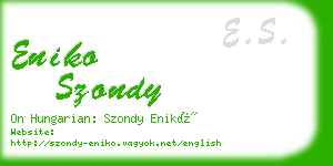 eniko szondy business card